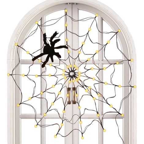 Guirlande Lumineuse Toile d'Araignée Halloween Accessoires Décoratifs Filet Lumineux LED Étanche Pour les Vacances pour la Terrasse et les Fêtes en Extérieur (1/5)