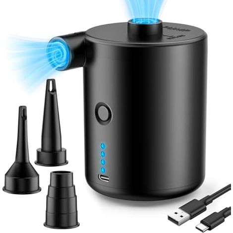 Pompe à air électrique portable rechargeable : 4000mAh, gonflage rapide, mini pompe compacte pour matelas gonflable, piscine, camping (1/5)