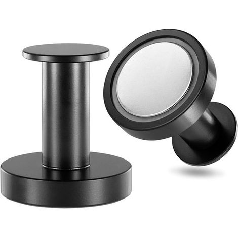 Gancho magnético redondo negro extrafuerte, con 2 secciones de ganchos magnéticos de neodimio, para colgar ropa, toallas, etc. (1/5)