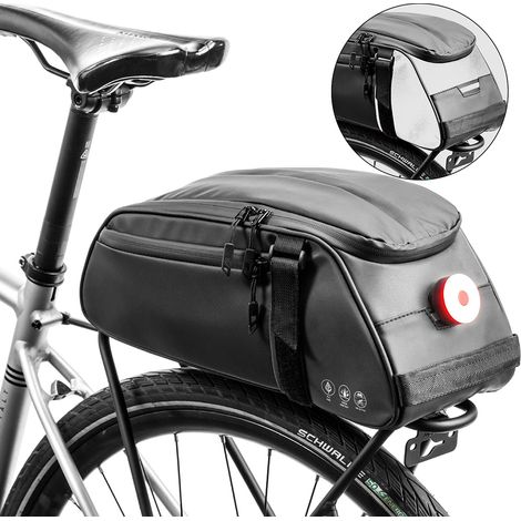 Sacoche multifonction étanche pour porte-bagages vélo, sac de coffre extérieur, bandoulière convertible. (1/5)