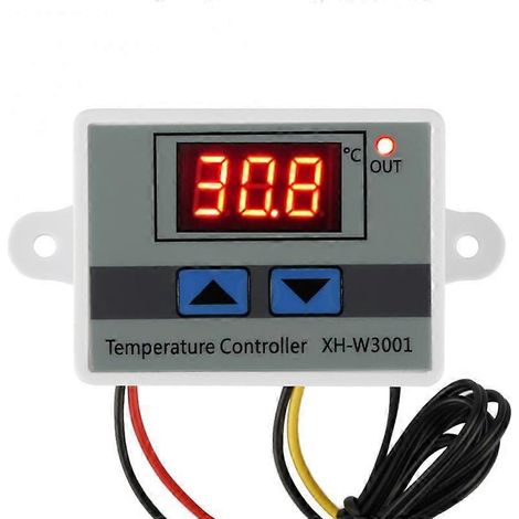 Contrôleur de température numérique LED 220 V CA XH-W3001 pour incubateur, interrupteur de chauffage/refroidissement, thermostat, sonde de contrôle 10 A (1/2)