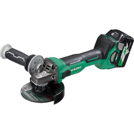 Hikoki – Meuleuse 125 mm G3613DA – Alimentation 36V/18V – 2 batteries 2.5Ah – Moteur Brushless – Vitesse réglable jusqu'à 9500 tr/min