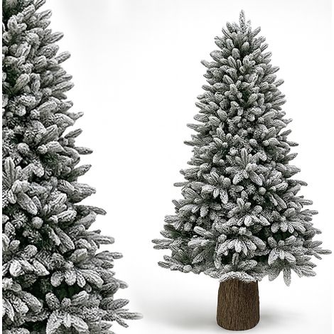 Albero di Natale Royal 180cm Innevato Base Troco Realistica 948 Punte Foltissimo