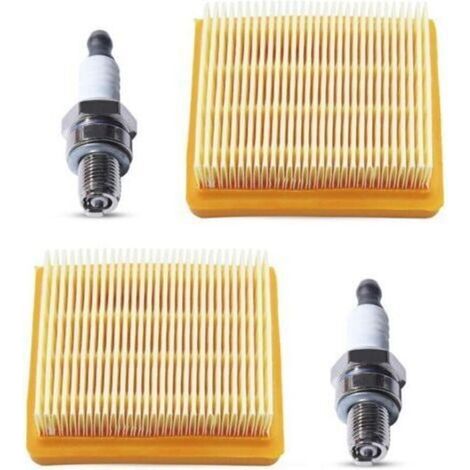 Set di 2 filtri aria per STIHL FS89 FS91 FS111 FS131 FS311 HT102 HT103 HT132 HT133 KM91 KM111 KM131 FC91 FC111 BT131 FR131, filtri aria con candele -Crezuo