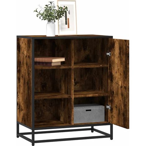 Aparador de madera de ingeniería roble ahumado 62x35x76 cm vidaXL (1/5)