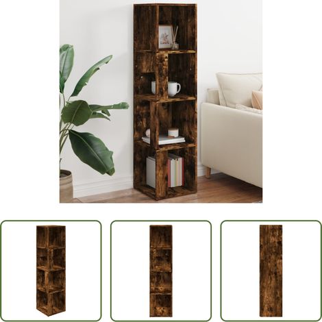vidaXL Räuchereiche - Eckregal Räuchereiche 33x33x132 cm Holzwerkstoff (1/5)