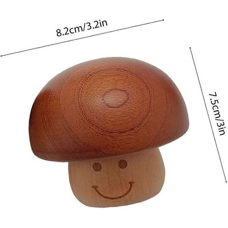 Boîte à musique en bois en forme de champignon, décoration mignonne et créative pour anniversaire, Saint-Valentin ou Noël.