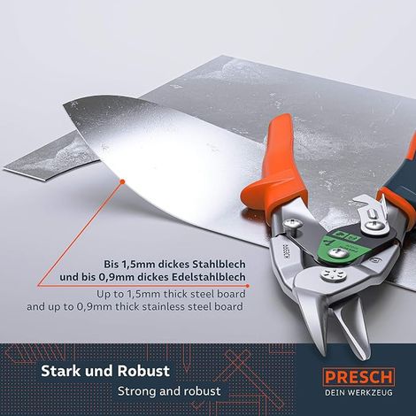 Straight Sheet Metal Shears 250 mm – Plaster Tool for Cutting – Aviation Pliers with Straight Curve – and Placo Shears (1/4)