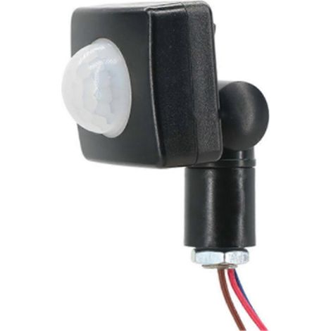 Mini détecteur de mouvement infrarouge 220 V avec interrupteur et projecteur LED à LED, capteur PIR réglable, noir. (1/4)