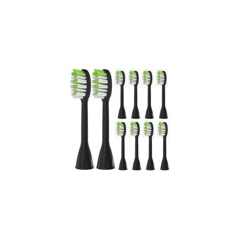 Têtes de rechange pour brosses à dents Philips One Series Sonicare HY1200/06 et BD1003/AZ, lot de 10, poils souples, noir