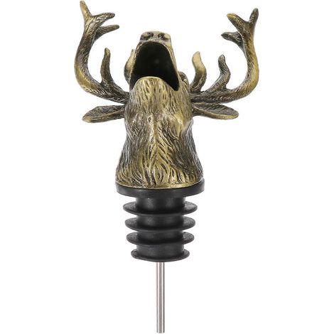 Bouchon de bouteille de vin décoratif en forme de tête de cerf pour Noël (1 pièce), verseur à vin rouge durable-9.5x6x6cm-Gloden (1/3)