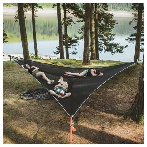 Filiyano-Grand hamac triangulaire pour arbre, hamac portable 3 personnes pour le camping en plein air dans le jardin (1/5)