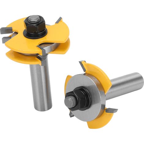 Fraise à tenon et mortaise en T, queue de 12,7 mm, 3 dents, outil de défonceuse pour bois, rainurage (1/5)