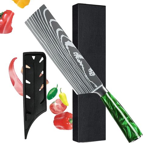 Juego de cuchillos de cocina, acero inoxidable de alto contenido de carbono, hojas de precisión, 1 pieza - g (1/2)