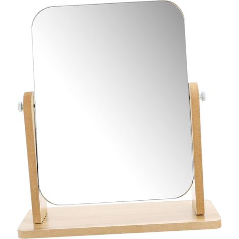 Miroir De Maquillage Carré sur Pied pour Usage Quotidien avec Rotation pour Ajustement pour Chambre Ou Salle De Bain (1/5)