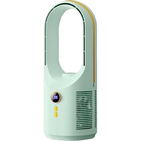 Portable camping fan, 4 speeds, with lantern, 5400 mAh battery, for indoor use, patio, tent, beach, travel, garage, bedroom, green (1/5)