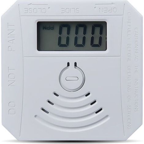 Détecteur de gaz Détecteur de fumée de monoxyde de carbone combiné Détecteur de fumée CO à piles avec écran d'affichage LED - blanc (1/4)