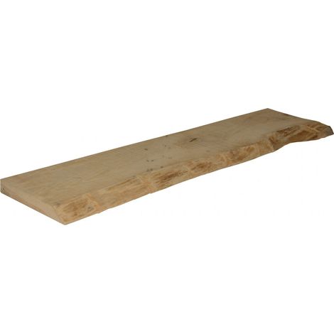 Centrale Brico – Étagère murale en chêne massif brut – Dimensions L.90 x P.18.5 cm – Fixation invisible – Charge maximale 20 kg