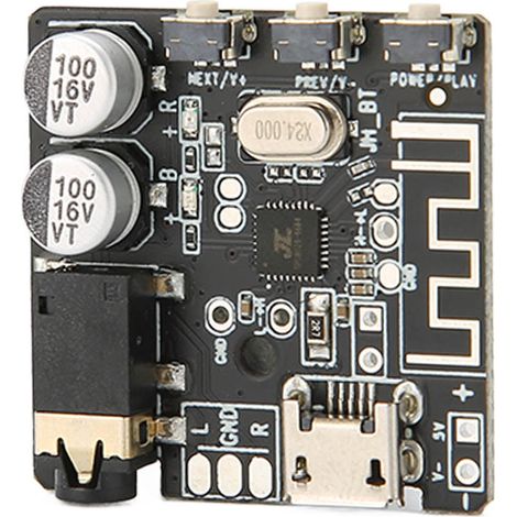 Carte réceptrice audio Bluetooth 5.0, module amplificateur de musique stéréo sans fil pour lecteur MP3, noir