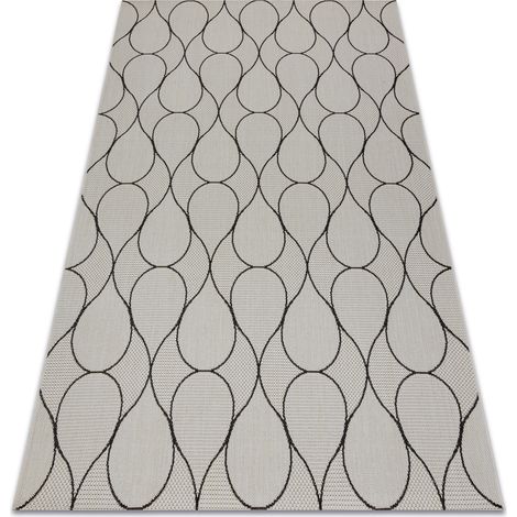 Tapis SIZAL FLAT 49379960 Gotas crème / noir beige 140x200 cm
