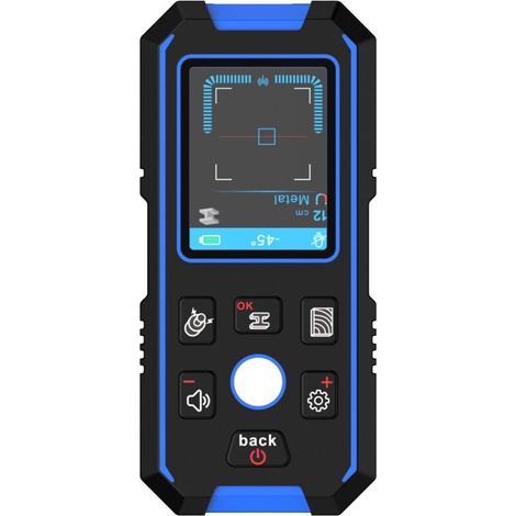 Détecteur mural multifonction NF-518 Écran LCD couleur 2.4" Détection métaux, bois, câbles secteur Mesure profondeur avec diffusion vocale Modes réglables (1/5)