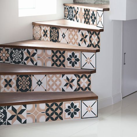 Stickers adhésifs escalier carrelages contremarche - MARIATTA - 2 bandes de 15x105cm (1/3)
