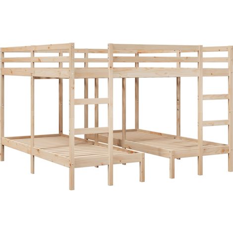 Maison Exclusive - Estructura de litera triple madera de pino 200