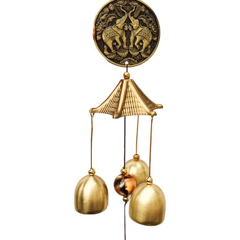 Lot vintage en alliage fin, carillon décoratif rétro, élégant pour boutique maison, éléphant riche, travail soigné (1/5)