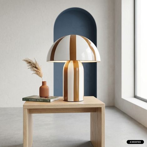 sweeek - Lampe de table intérieur métal Ø20cm ocre - Nyx (1/4)