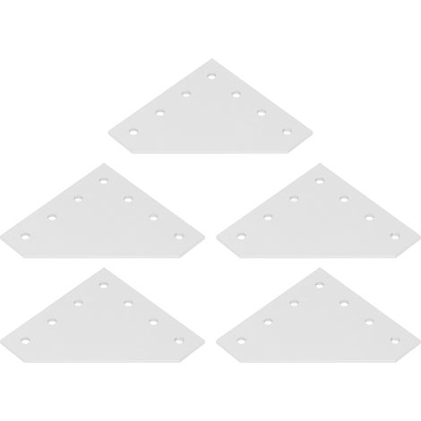 Équerre de fixation 5 pièces, plaque de liaison 90° en aluminium 6063, connecteur plat à angle droit pour profilé 3030L, trous multiples. (1/5)