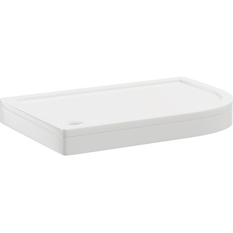 Pearlstone 1200mm x 800mm x 40mm Right Hand Offset Quadrant Shower Tray and Plinth (1/5)