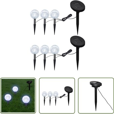 Solarleuchten - Gartenleuchten 6 Stk. LED mit Erdspießen & Solarmodulen (1/5)