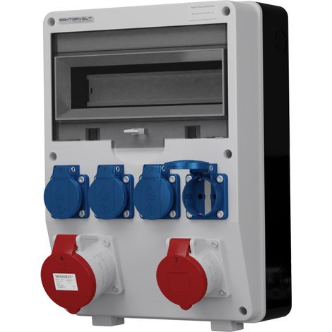 Tableau électrique de chantier TD 32 A 16 A 4 x 230 V Schuko Doktorvolt sans protections DV-6077-D (1/5)