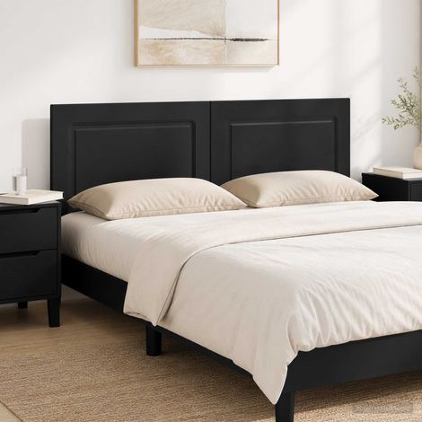 vidaXL Wall-Mounted Headboard UTRECHT Black Engineered Wood (1/5)