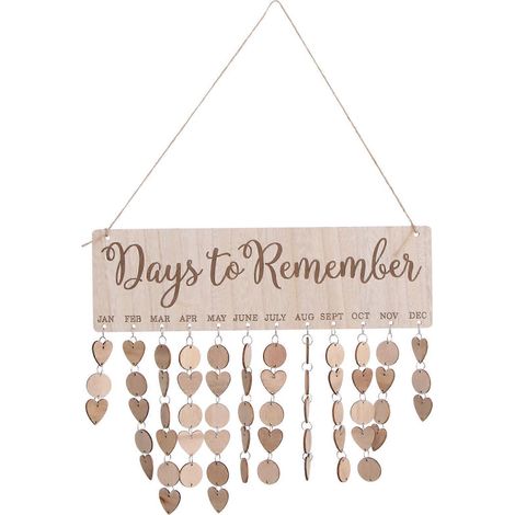 Calendrier en bois à suspendre, à faire soi-même, pendentif calendrier, tableau de rappels, plaque, cadeau artisanal, décoration à suspendre pour la maison, le salon ou la chambre.-M (1/4)