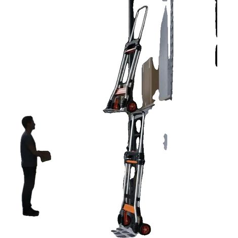 Faltbarer Handwagen, 125 kg Tragfähigkeit, verstellbarer Griff, Silber (1/2)