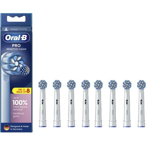 Oral-B Austauschbare Bürstenköpfe EB60X-8 Sensitive Clean Pro Bürstenköpfe Für Erwachsene 8 Bürstenköpfe enthalten Weiß