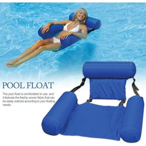 Letto gonfiabile ad acqua, amaca acquatica 4 in 1, amaca gonfiabile per piscina per adulti e bambini, amaca gonfiabile per piscina (blu) -A (1/5)