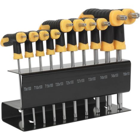 SEALEY TORX KEY SET TRX STAR 10PC T HANDLE ALLEN KEY ALLAN HEX WRENCH S01151 (1/5)