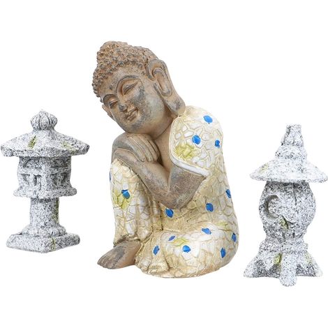 Bouddha Décoration Statue Résine Figurine Bouddha Décoration Aquarium Sculpture (1/5)