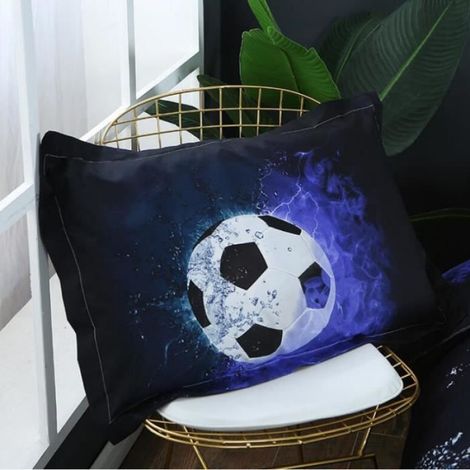 Housse de Couette et Taie d'oreiller Parure de lit 3D Football Impression Enfant Garçon Les jeunes 200x200cm (1/4)