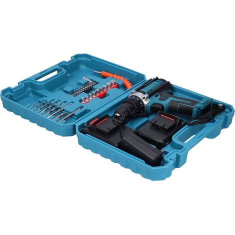 Perceuse électrique portative rechargeable, visseuse à percussion électrique, 2 vitesses, prise AC100‑240VEU (1/5)