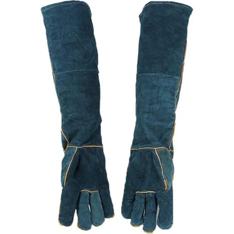 Schweißerhandschuhe aus Rindsleder, verdickte und verlängerte Schweißerhandschuhe, 60 cm lange Handschuhe aus Rindsleder, reißfeste Handschuhe (1/5)