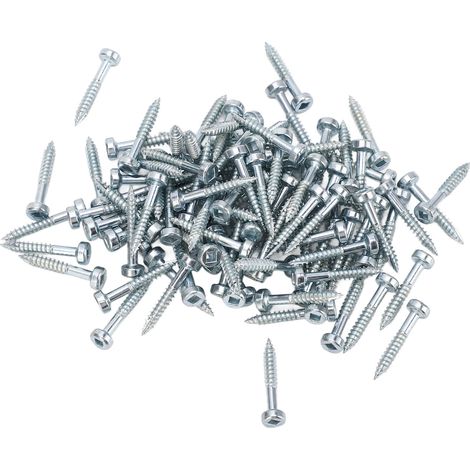 Lot de 100 vis autoforeuses à bois, tête fraisée, acier galvanisé à filetage fin pour menuiserie (1/5)