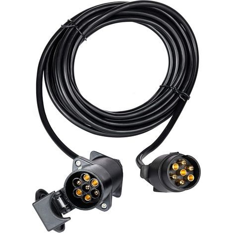6M Rallonge Remorque 7 Broches, avec Prise Mâle et Femelle, 12V Rallonge Spirale Câble Remorque Connecteur, pour Camion Remorque Caravane RV (1/5)