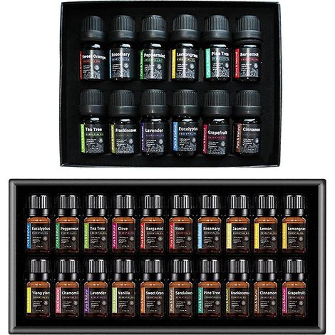 Coffret d'huiles essentielles d'aromathérapie, huiles essentielles pures, arômes végétaux naturels, 12 pièces (1/5)