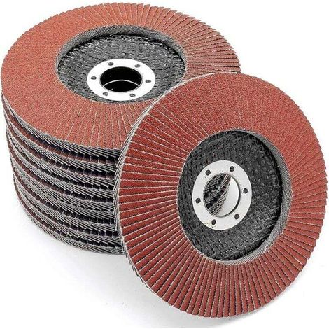 Enowelir Disque De Ponçage 125mm 22mm Alésage 60 Grains Acier Inoxydable 10 Pièces Rouge Pour Polissage (1/5)