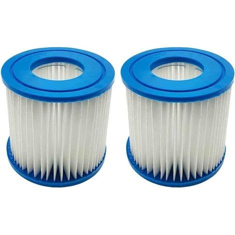 Lot de 2 Cartouches filtrantes pour Best-Way Type D VII, Cartouche de Rechange Compatible avec Les Cartouches filtrantes pour Intex Type D piscines Spa à Ressort Chaud (1/5)