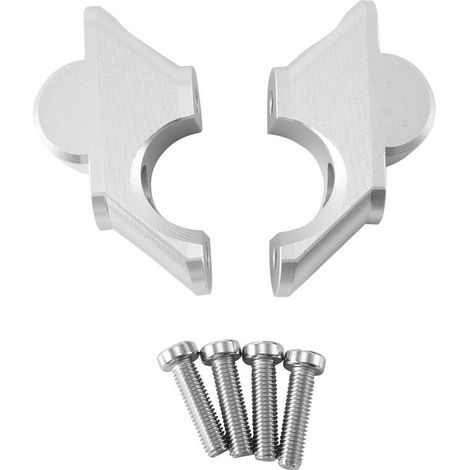 Adaptador de extensión de manillar para motocicleta, elevador de manillar, abrazadera de manillar tipo drag para R1200R R1250R LC R 1250 R 2015 - (Plata) (1/2)