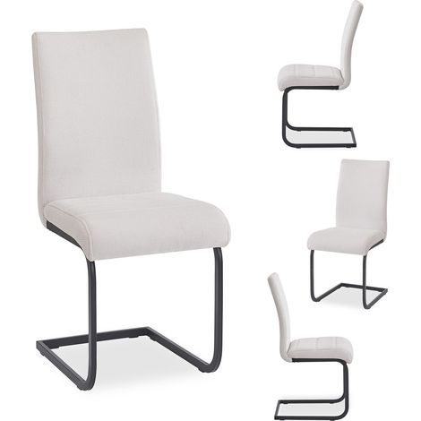 Chaises LETICIA Noir,blanc crème (Lot de 4) (1/5)